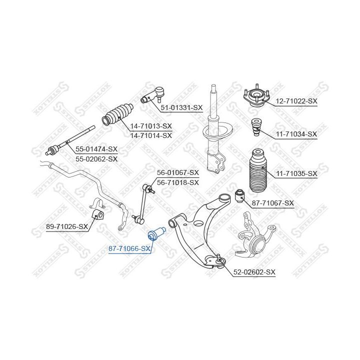 Valdymo svirties/išilginių svirčių įvorė STELLOX 87-71066-SX