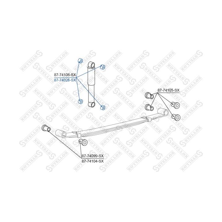 Valdymo svirties/išilginių svirčių įvorė STELLOX 87-74026-SX