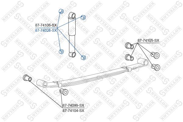 Valdymo svirties/išilginių svirčių įvorė STELLOX 87-74026-SX