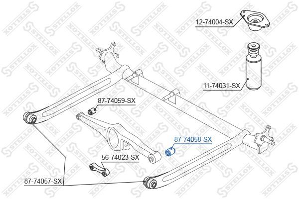 Valdymo svirties/išilginių svirčių įvorė STELLOX 87-74058-SX