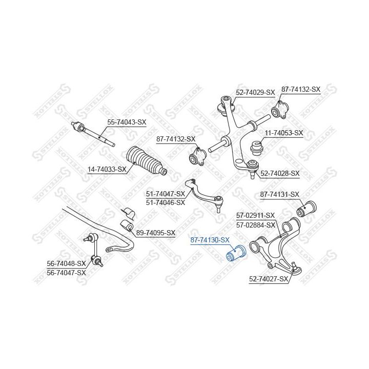 Valdymo svirties/išilginių svirčių įvorė STELLOX 87-74130-SX