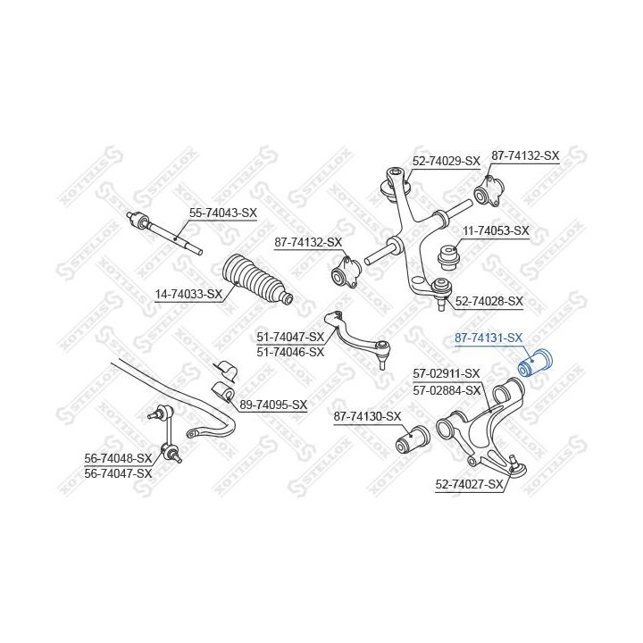 Valdymo svirties/išilginių svirčių įvorė STELLOX 87-74131-SX