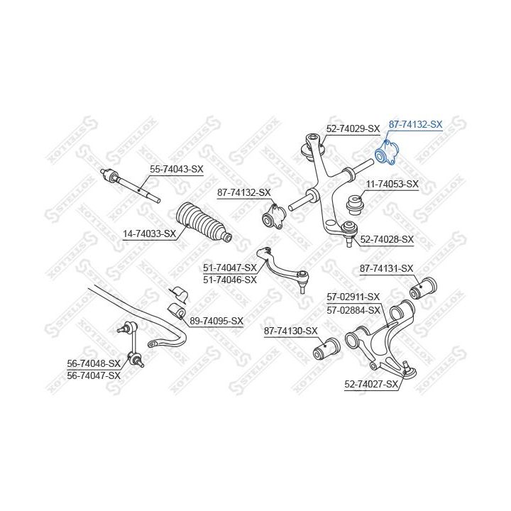 Valdymo svirties/išilginių svirčių įvorė STELLOX 87-74132-SX