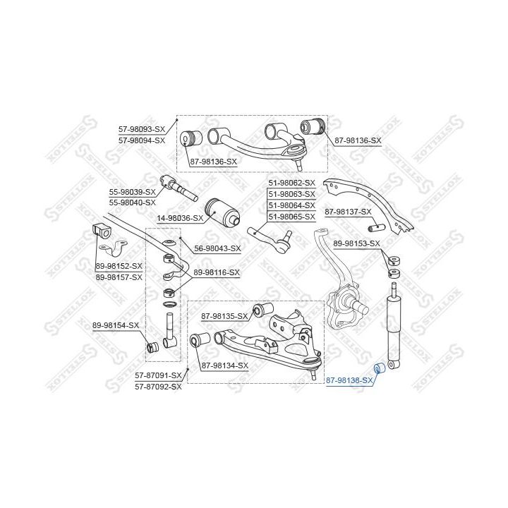 įvorė, amortizatorius STELLOX 87-98138-SX