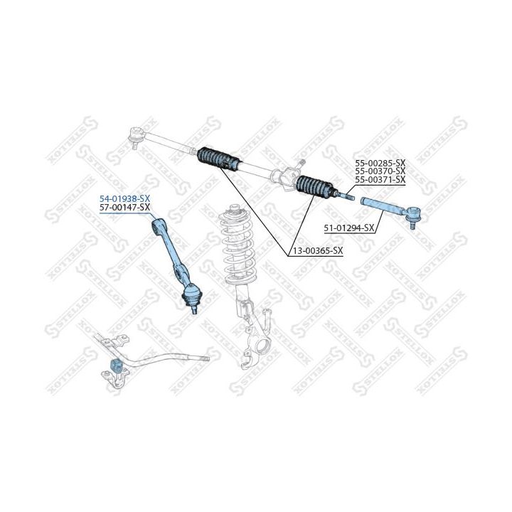 Vikšro valdymo svirtis STELLOX 54-01938-SX