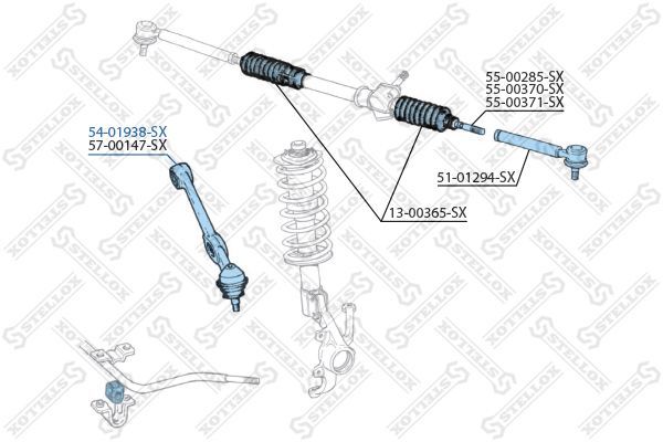 Vikšro valdymo svirtis STELLOX 54-01938-SX