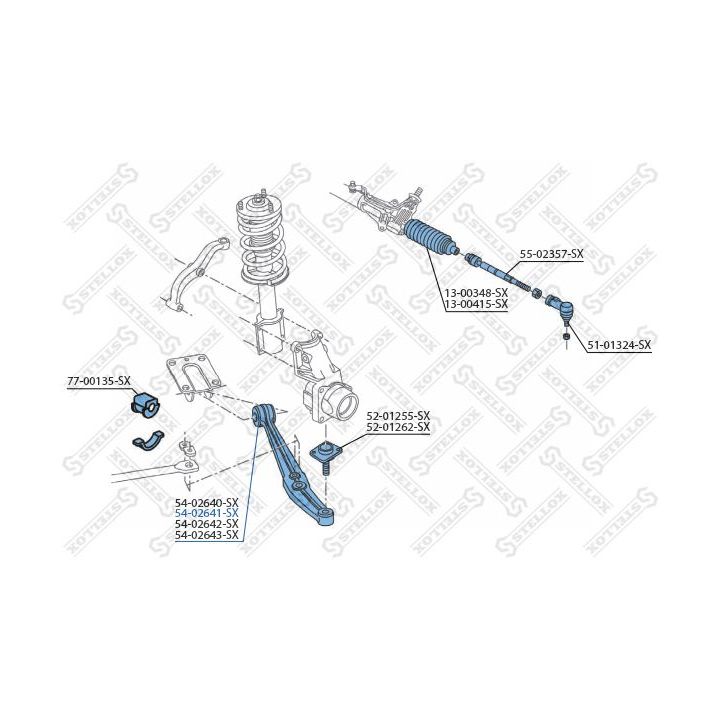 Vikšro valdymo svirtis STELLOX 54-02641-SX
