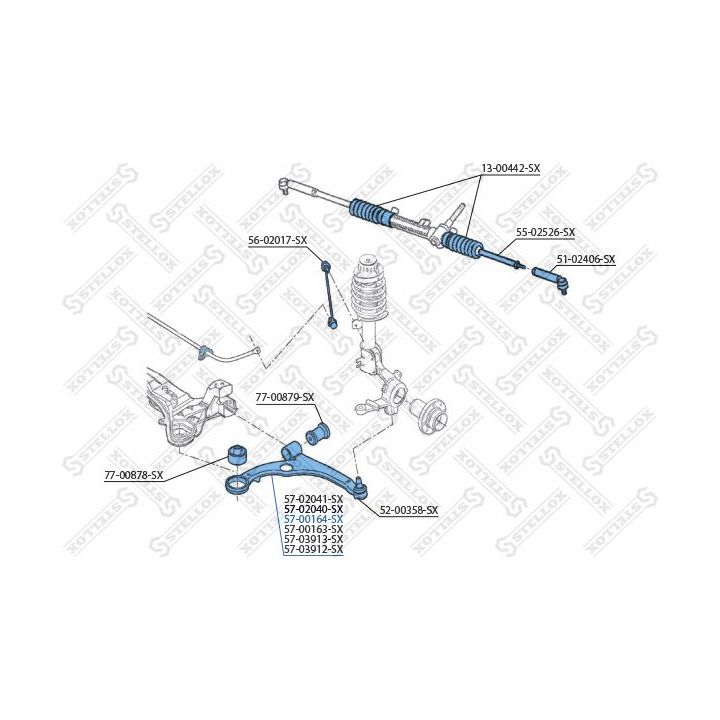 Vikšro valdymo svirtis STELLOX 57-00164-SX