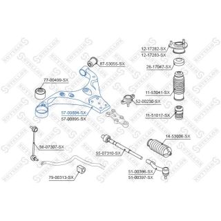 Vikšro valdymo svirtis STELLOX 57-00894-SX