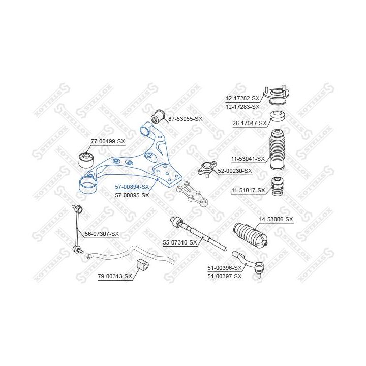 Vikšro valdymo svirtis STELLOX 57-00894-SX