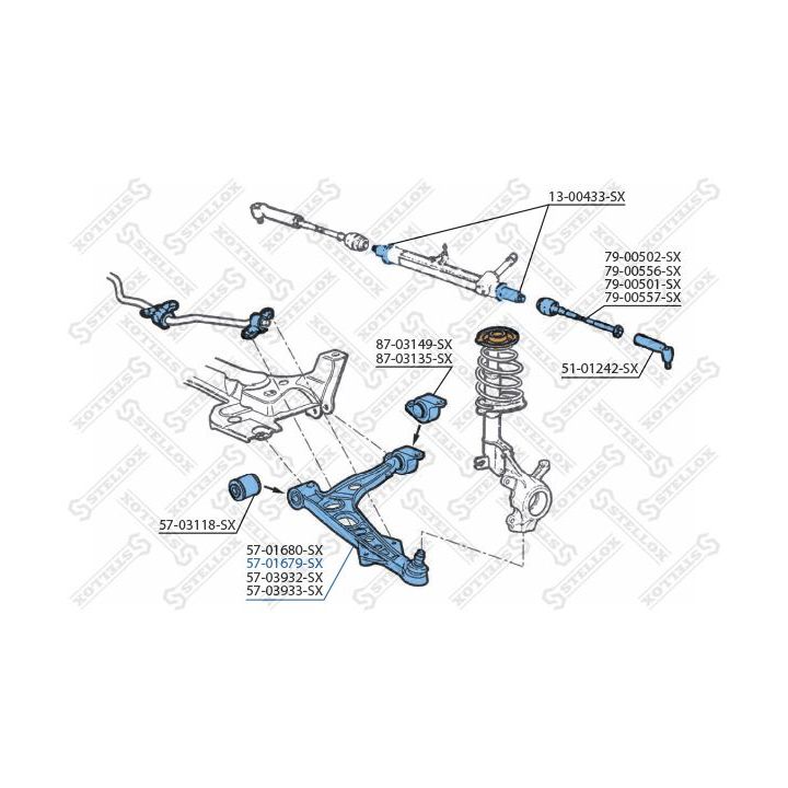 Vikšro valdymo svirtis STELLOX 57-01679-SX