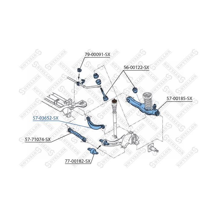 Vikšro valdymo svirtis STELLOX 57-03652-SX