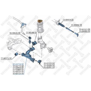 Vikšro valdymo svirtis STELLOX 57-03718-SX