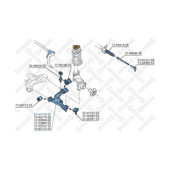 Vikšro valdymo svirtis STELLOX 57-03718-SX
