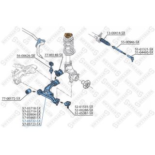 Vikšro valdymo svirtis STELLOX 57-03722-SX