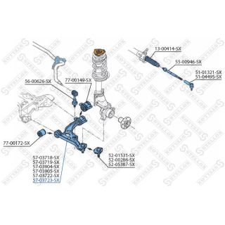 Vikšro valdymo svirtis STELLOX 57-03723-SX