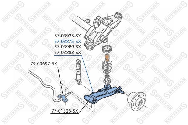 Vikšro valdymo svirtis STELLOX 57-03875-SX