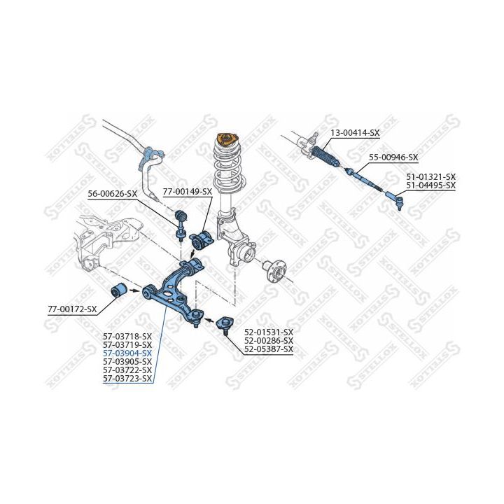 Vikšro valdymo svirtis STELLOX 57-03904-SX