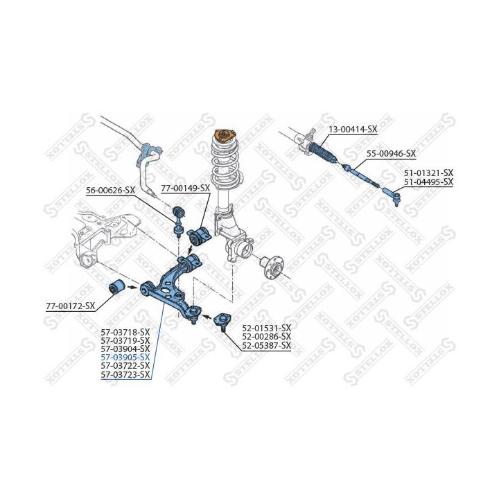 Vikšro valdymo svirtis STELLOX 57-03905-SX