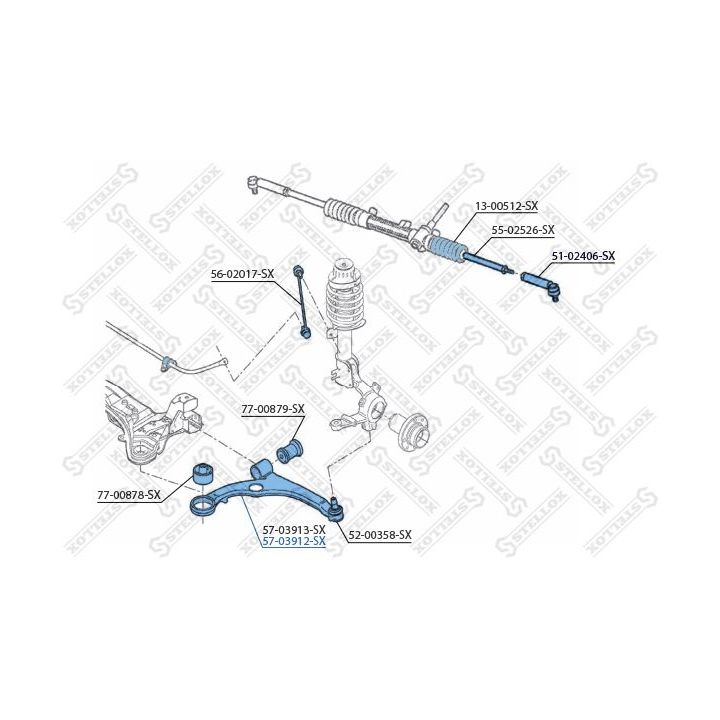 Vikšro valdymo svirtis STELLOX 57-03912-SX