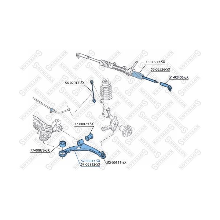Vikšro valdymo svirtis STELLOX 57-03913-SX
