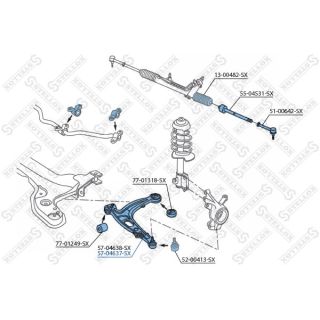 Vikšro valdymo svirtis STELLOX 57-04637-SX