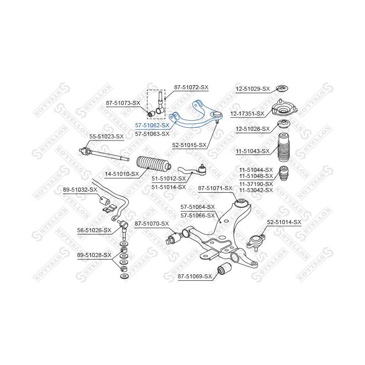 Vikšro valdymo svirtis STELLOX 57-51062-SX