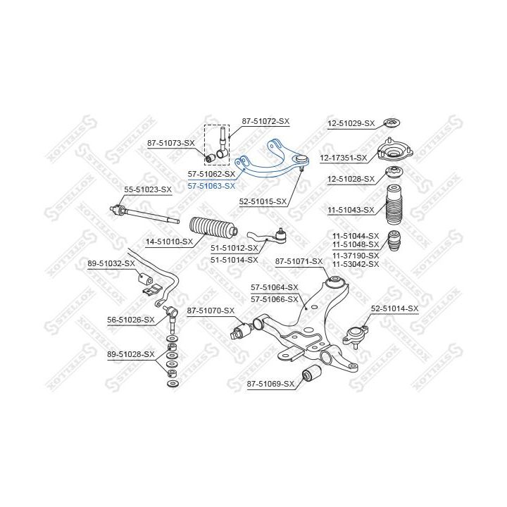 Vikšro valdymo svirtis STELLOX 57-51063-SX