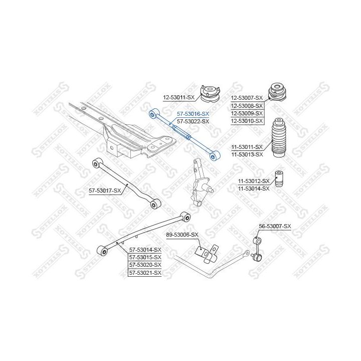 Vikšro valdymo svirtis STELLOX 57-53016-SX