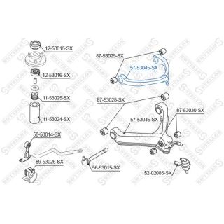 Vikšro valdymo svirtis STELLOX 57-53045-SX