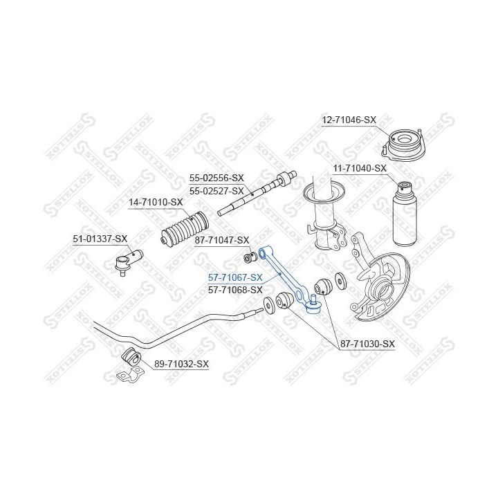 Vikšro valdymo svirtis STELLOX 57-71067-SX