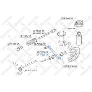Vikšro valdymo svirtis STELLOX 57-71068-SX