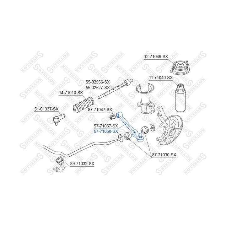 Vikšro valdymo svirtis STELLOX 57-71068-SX