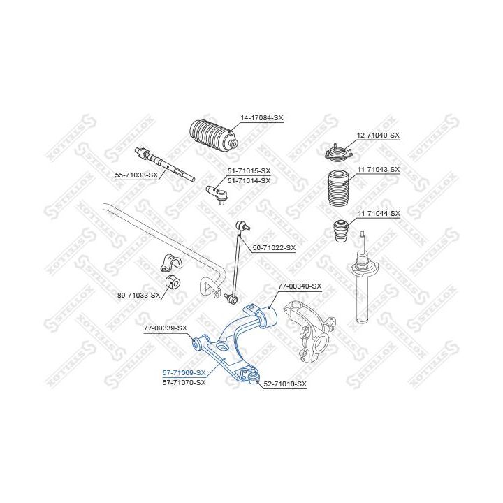 Vikšro valdymo svirtis STELLOX 57-71069-SX
