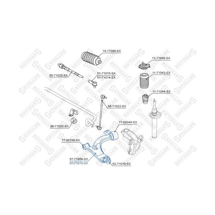 Vikšro valdymo svirtis STELLOX 57-71070-SX