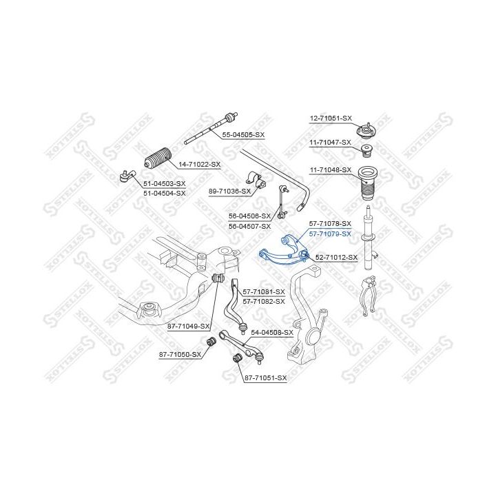Vikšro valdymo svirtis STELLOX 57-71079-SX
