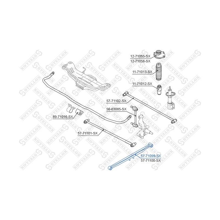 Vikšro valdymo svirtis STELLOX 57-71099-SX