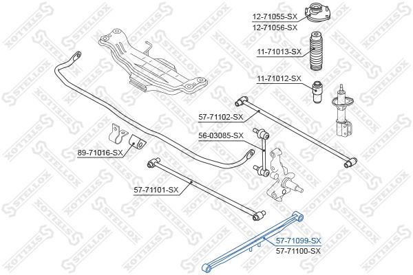 Vikšro valdymo svirtis STELLOX 57-71099-SX