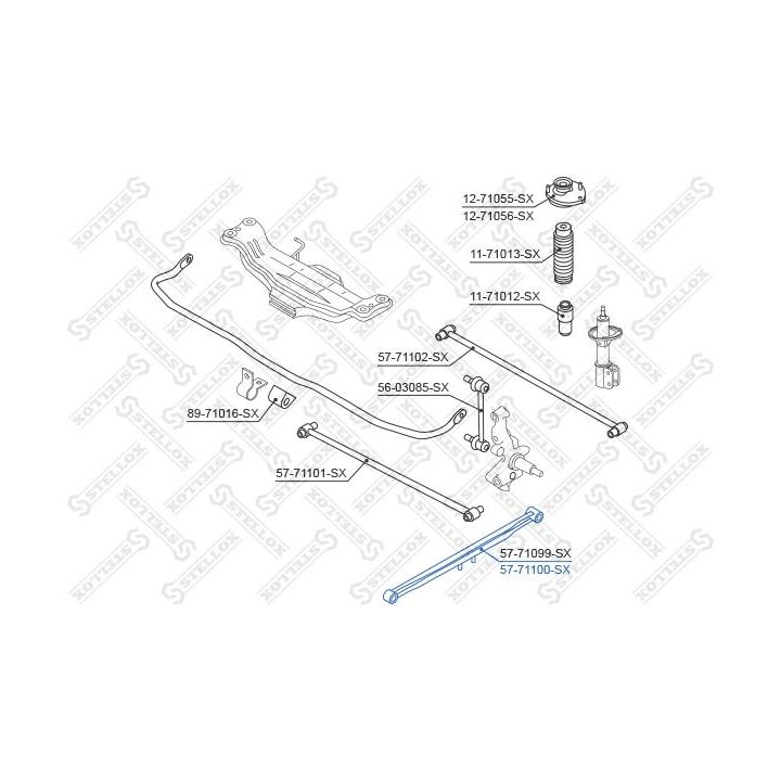 Vikšro valdymo svirtis STELLOX 57-71100-SX