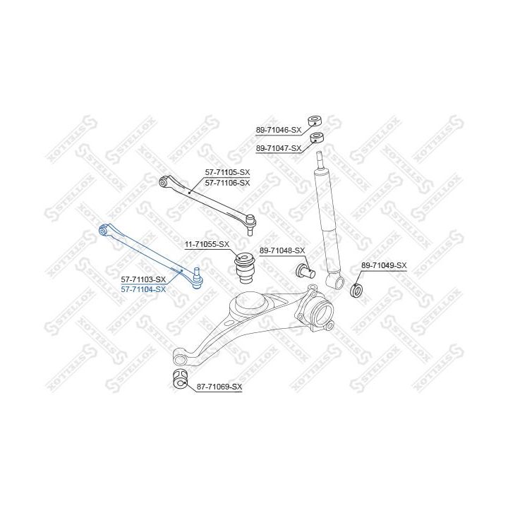 Vikšro valdymo svirtis STELLOX 57-71104-SX