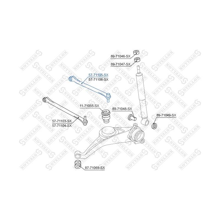 Vikšro valdymo svirtis STELLOX 57-71105-SX