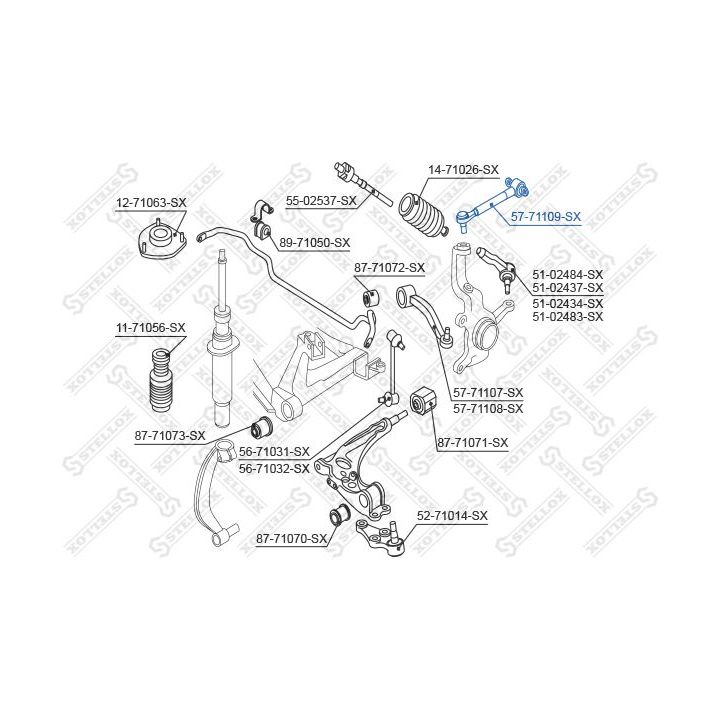 Vikšro valdymo svirtis STELLOX 57-71109-SX