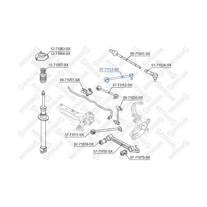 Vikšro valdymo svirtis STELLOX 57-71113-SX