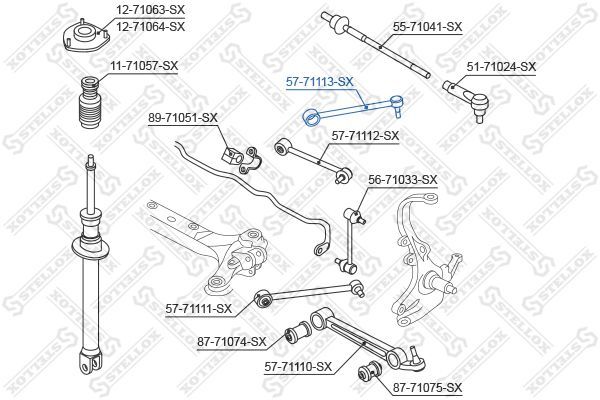 Vikšro valdymo svirtis STELLOX 57-71113-SX