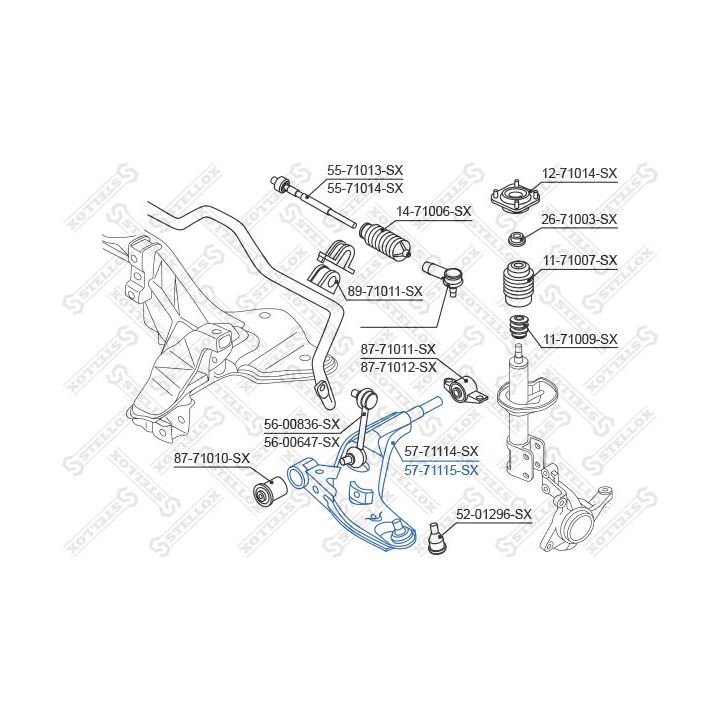 Vikšro valdymo svirtis STELLOX 57-71115-SX
