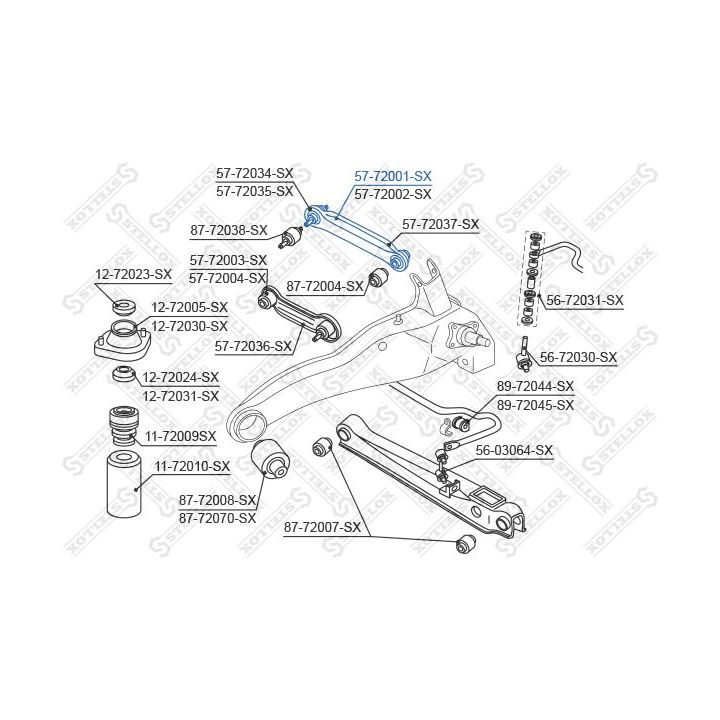Vikšro valdymo svirtis STELLOX 57-72001-SX