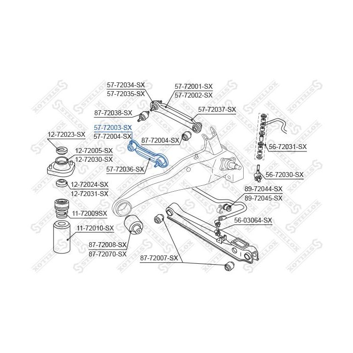 Vikšro valdymo svirtis STELLOX 57-72003-SX