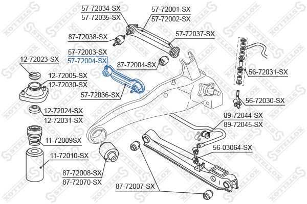 Vikšro valdymo svirtis STELLOX 57-72004-SX