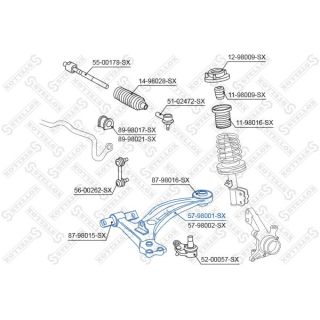 Vikšro valdymo svirtis STELLOX 57-98001-SX