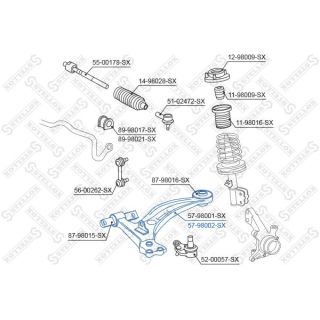 Vikšro valdymo svirtis STELLOX 57-98002-SX